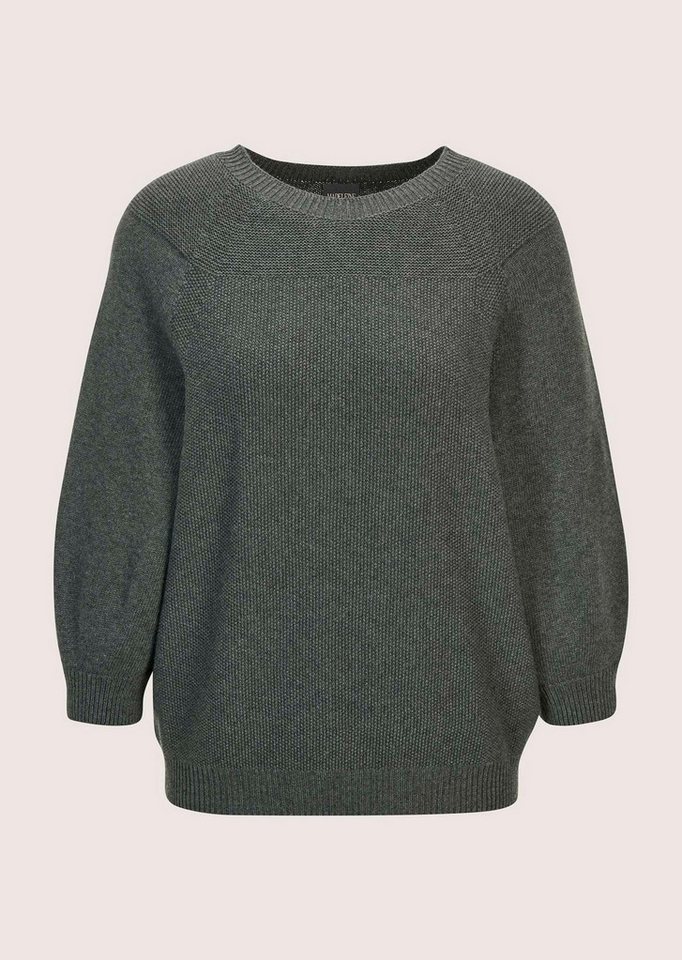 MADELEINE Strickpullover Zeitloser Baumwollpullover mit Perlfang-Muster Herbstpullover mit 3/4-Ärmeln und Rundhals – Bild 5 von 5