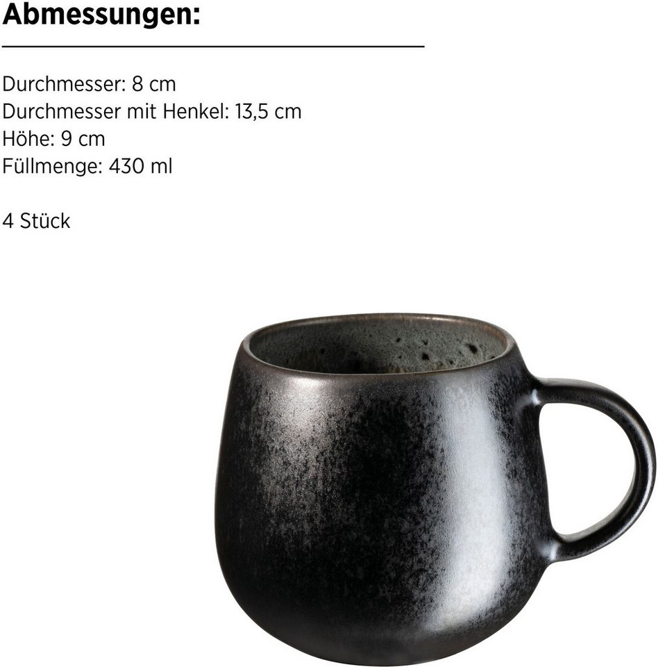 MÄSER Becher Carellia, 4-tlg., Steinzeug – Bild 5 von 5