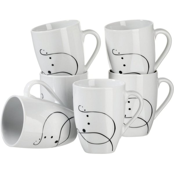 MÄSER Becher Chanson, 6-tlg., Porzellan, 6-teilig, fantasievolles Dekor