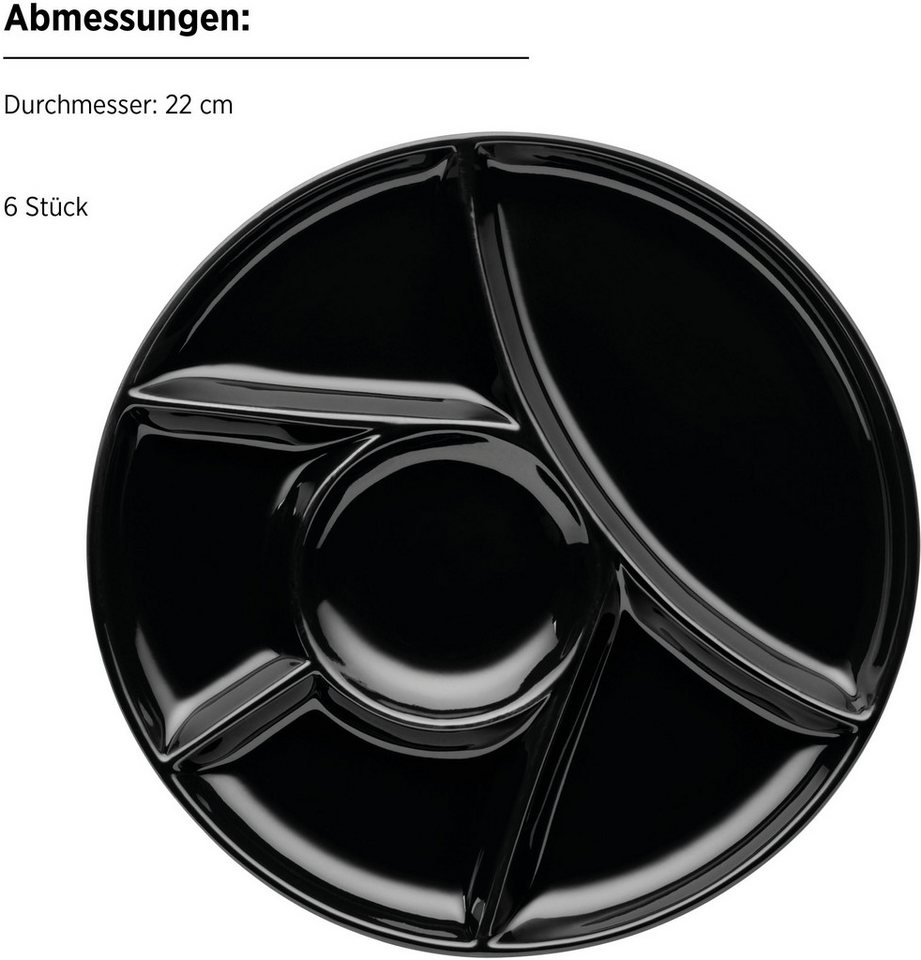 MÄSER Fondueteller Fondueteller Set, aus Porzellan, Ø 21,5 cm, (6 St), Geschirr-Set, Teller Set – Bild 2 von 2