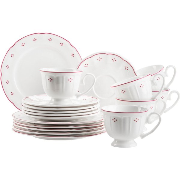 MÄSER Kaffeeservice Lova (18-tlg), 6 Personen, Porzellan