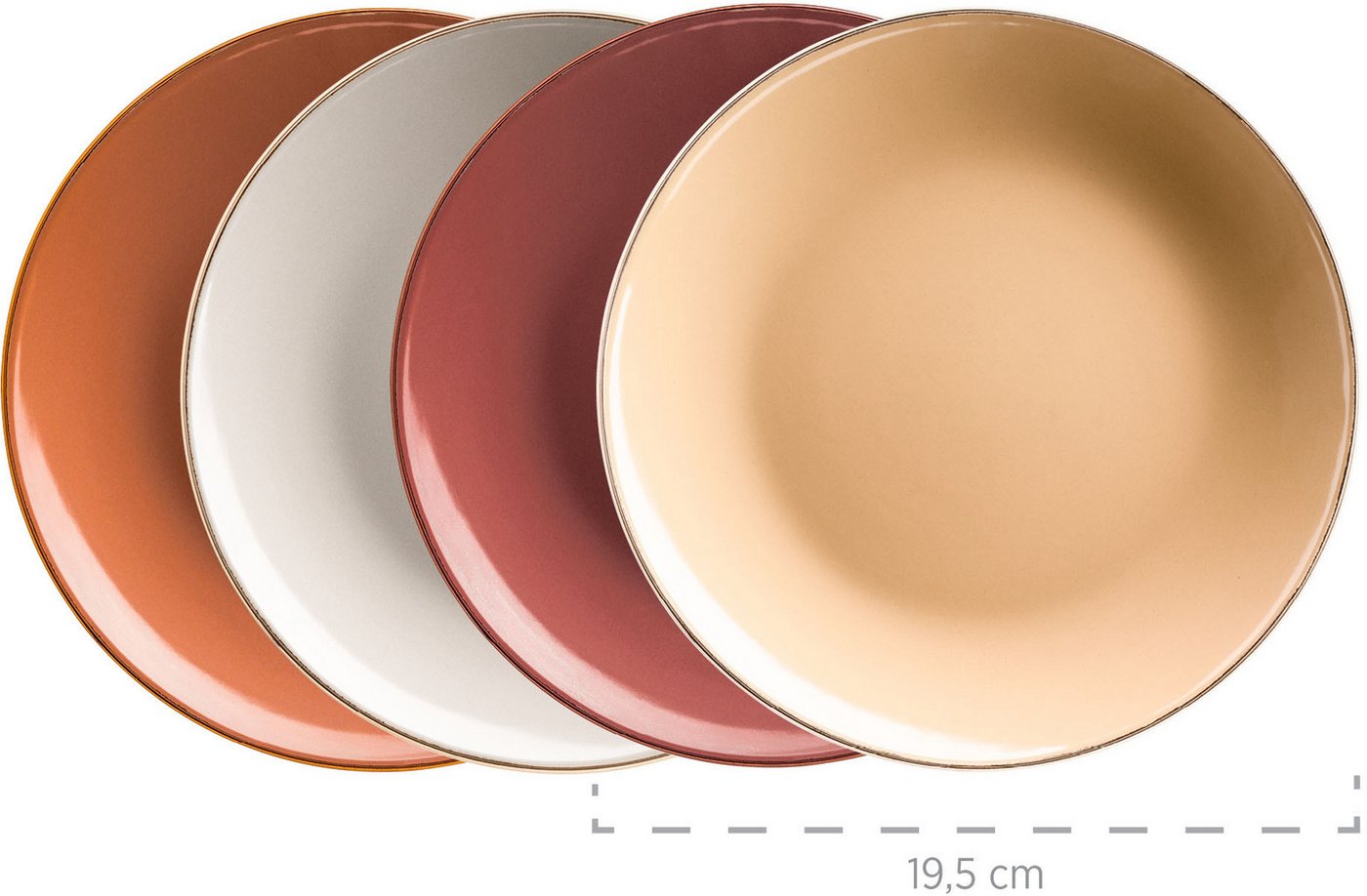 MÄSER Kombiservice METALLIC RIM, Geschirr-Set, Steinzeug (16-tlg), 4 Personen, Steinzeug – Bild 5 von 5