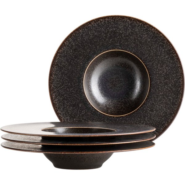 MÄSER Pastateller Gourmetteller Powerful, aus Porzellan, (4 St), Geschirr-Set, Teller Set