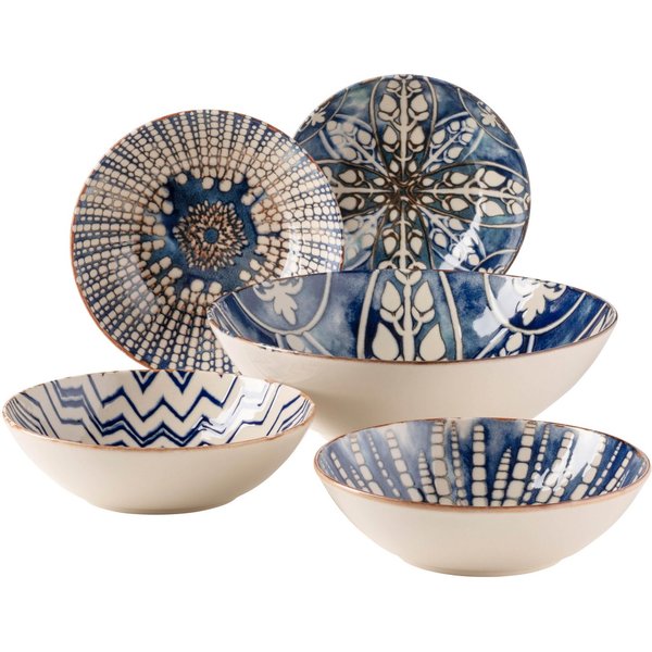 MÄSER Salatschüssel IBERICO BLUE, Salatschüssel-Set, Steinzeug, Steinzeug, (5-tlg)