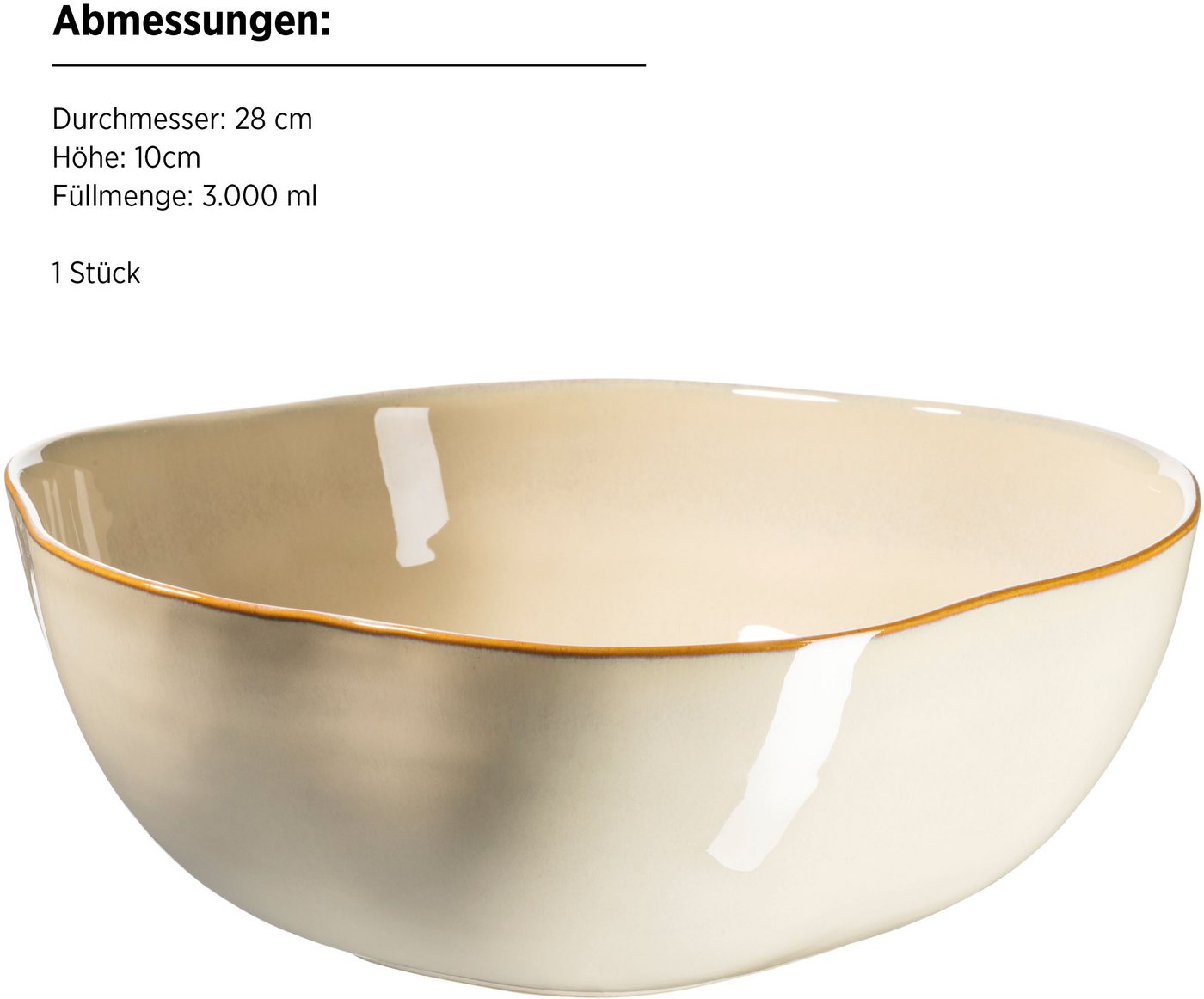MÄSER Schüssel Cordelia, Schale, aus Steinzeug, Ø 28 cm, Steinzeug, (1-tlg) – Bild 4 von 4