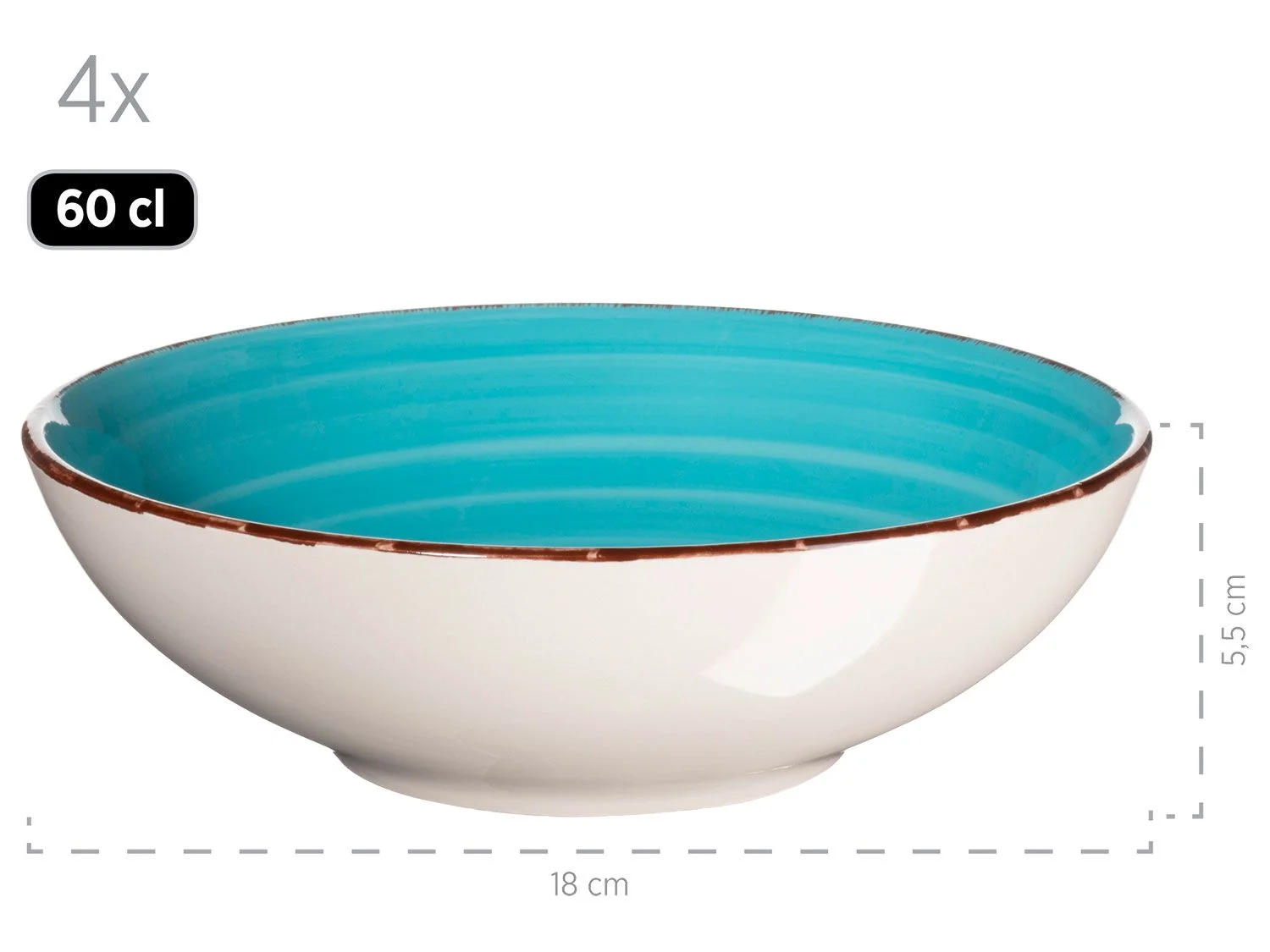 MÄSER Serie Lumaca, Kombiservice 16-tlg, Keramik Geschirr-Set (Laguna, Rauchblau, Koralle) – Bild 4 von 4