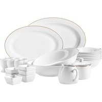 MÄSER Serie Professional Dining, Zubehör Set aus Müslischalen, Eierbechern, Schüsseln, Zuckerdose, Milchkännchen, Dipschälchen und Servierplatten, 24-teilig, We