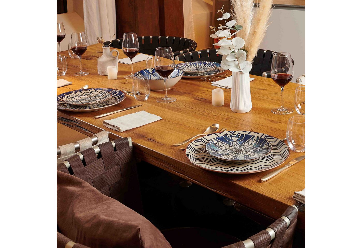 MÄSER Tafelservice IBERICO BLUE, Geschirr-Set, Steinzeug (12-tlg), 4 Personen, Steinzeug, Teller Set – Bild 3 von 5