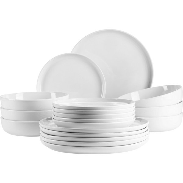 MÄSER Tafelservice NAVINA, Teller Set, Porzellan (18-tlg), 6 Personen, Porzellan