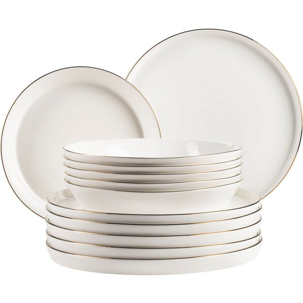 MÄSER Tafelservice SITA, aus Porzellan (12-tlg), 6 Personen, Porzellan, Teller Set, Geschirr-Set, Service