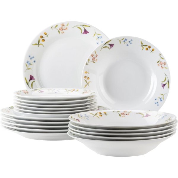 MÄSER Tafelservice Zosma (18-tlg), 6 Personen, Porzellan, Teller Set