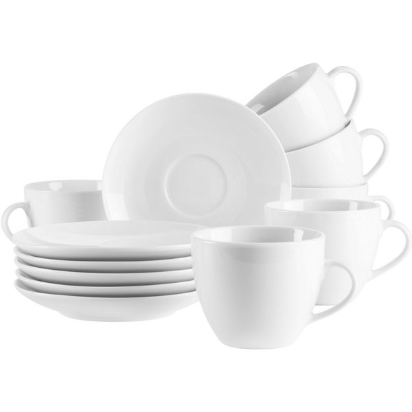 MÄSER Tasse BARCA, Kaffeetassen Set, Porzellan, 12-tlg., Porzellan