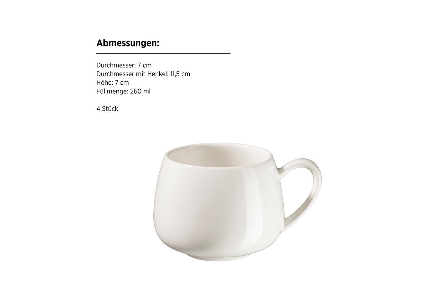MÄSER Tasse Taya, 4-tlg., Porzellan – Bild 2 von 2