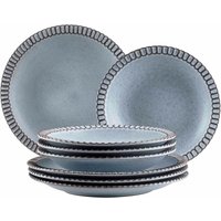 Mäser Teller Set 8-tlg. "Ida" Steinzeug, blau