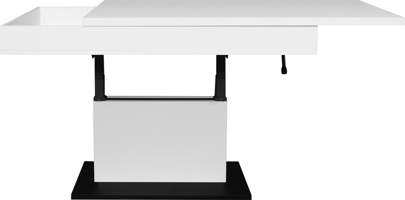 Mäusbacher Couchtisch Lift Couchtisch, höhenverstellbar 58-77cm,Tischplatte aufziehbar, Staufach, 110cm breit – Bild 4 von 5