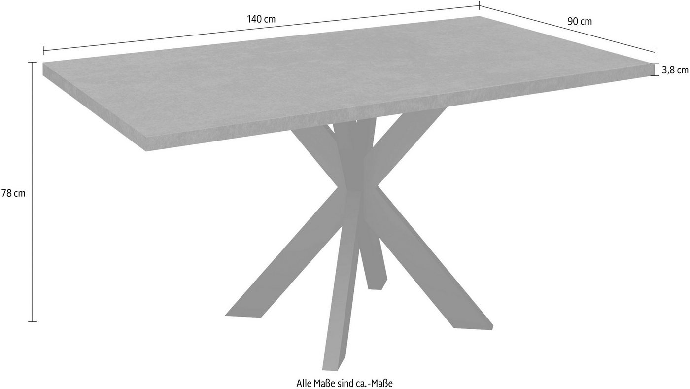 Mäusbacher Esstisch Big System Metall, Metallgestell in Stern-Form – Bild 5 von 5