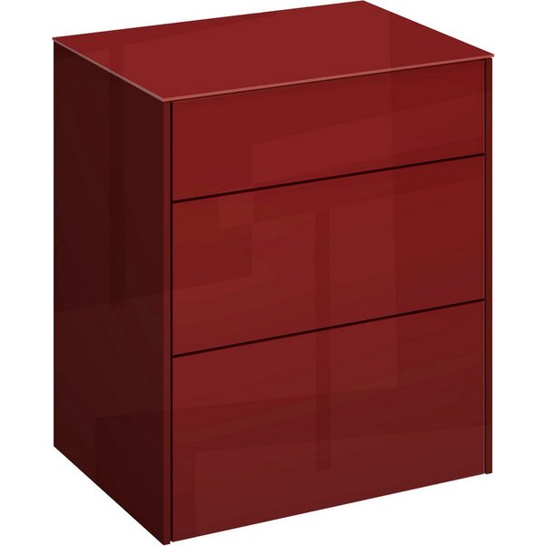 Mäusbacher Kommode, Kommode BHT 52/63/42 cm, Push to open, Front+Oberplatte=Glas