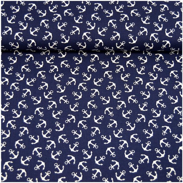 MAGAM-Stoffe Stoff "Anker", Mode Baumwollstoff ÖKO-TEX Meterware ab 50cm