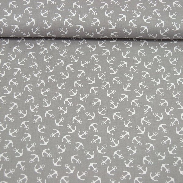 MAGAM-Stoffe Stoff "Anker", Mode Baumwollstoff ÖKO-TEX Meterware ab 50cm