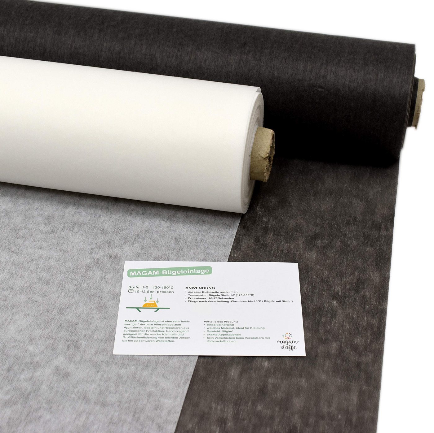 MAGAM-Stoffe Stoff "Bügeleinlage", Einlagestoff zum aufbügeln Vlieseline Industriestandard Meterware 50cm – Bild 3 von 5