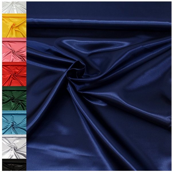 MAGAM-Stoffe Stoff "Estelle", Satin glänzend einfarbig uni ideal für Kleidung und Deko Meterware
