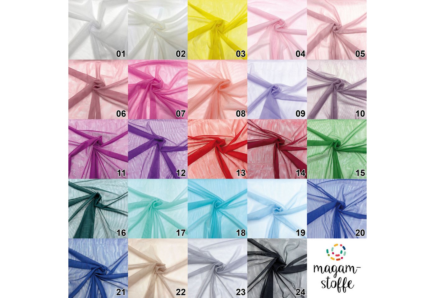 MAGAM-Stoffe Stoff "Jasmin", weicher Tüllstoff für Bekleidung Deko Soft Tüll Meterware – Bild 4 von 5