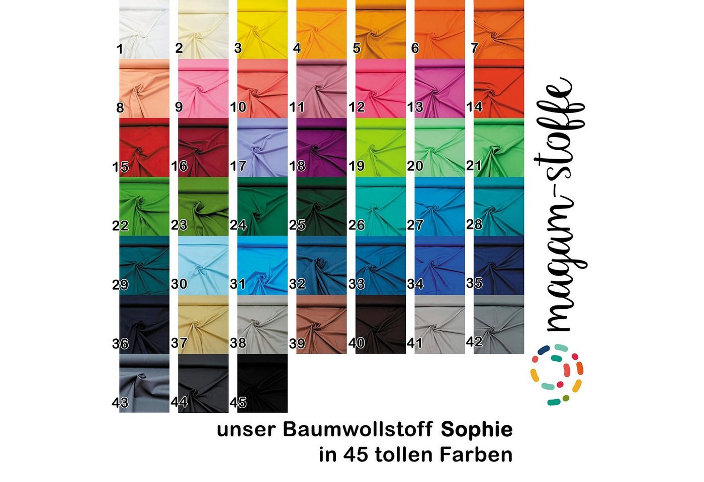 MAGAM-Stoffe Stoff "Sophie", Baumwollstoff uni 100% Baumwolle ÖKO-TEX Meterware ab 50cm – Bild 4 von 5