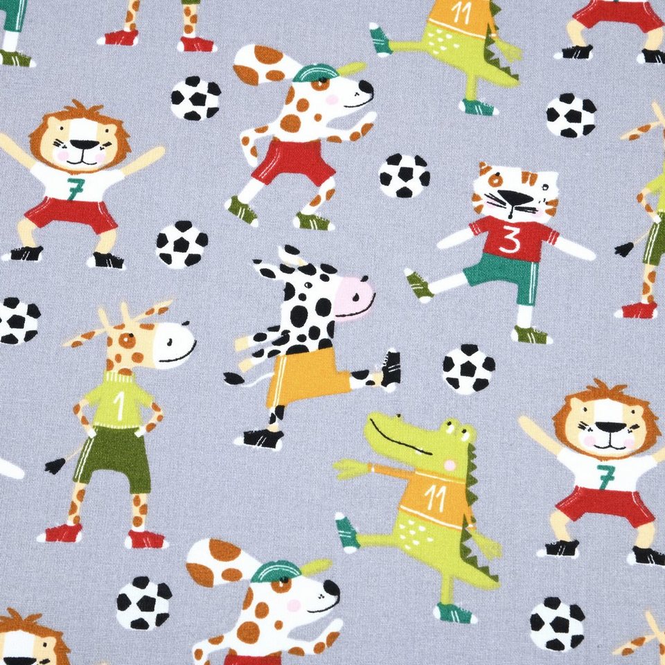 MAGAM-Stoffe Stoff "Zizou", Fußball Jersey und Baumwollstoff ÖKO-TEX Meterware ab 50cm – Bild 2 von 5