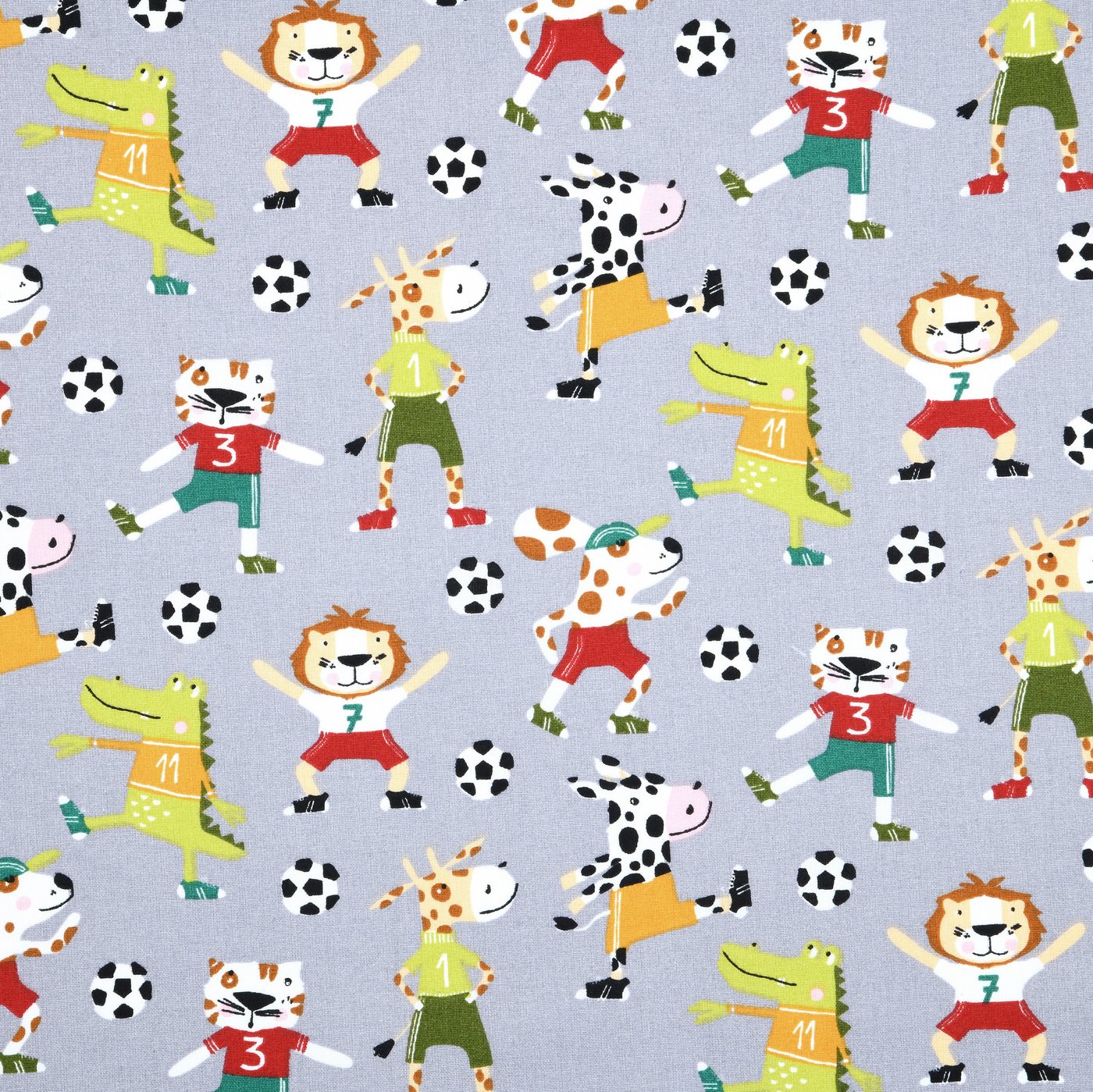 MAGAM-Stoffe Stoff "Zizou", Fußball Jersey und Baumwollstoff ÖKO-TEX Meterware ab 50cm – Bild 3 von 5