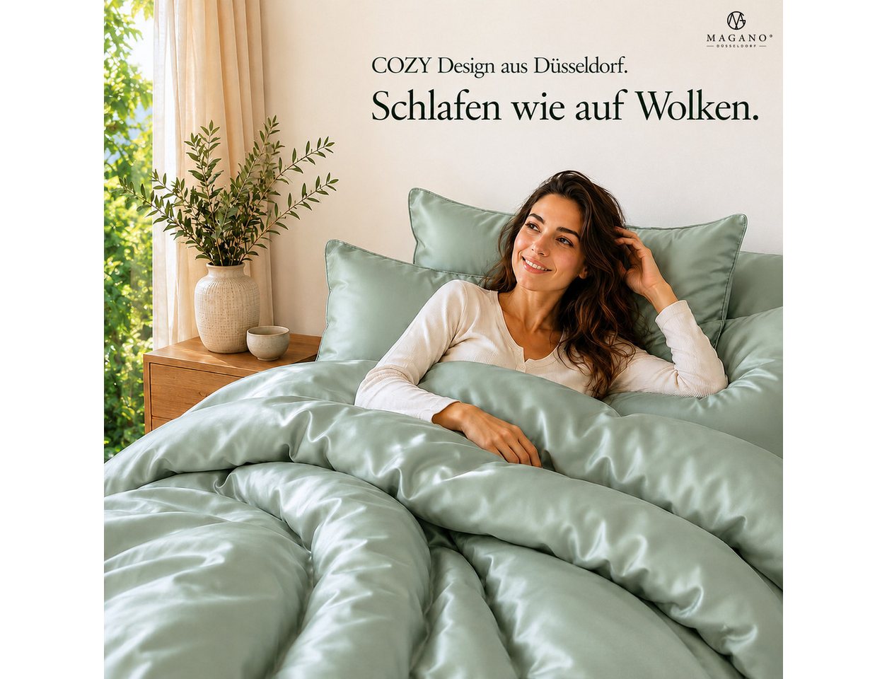 MAGANO Bettwäsche, Luxus 100% TENCEL ™ Lyocell, 400 TC Fadendichte, Hypoallergen, Thermoregulierend – Bild 2 von 5