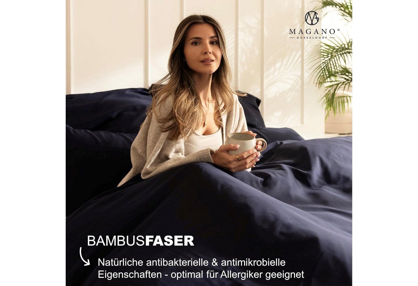 MAGANO Bettwäsche, Luxus Bambus & Baumwolle Satin, 400 TC Luxusqualität, Hypoallergen, Thermoregulierend, Kühlend – Bild 5 von 5