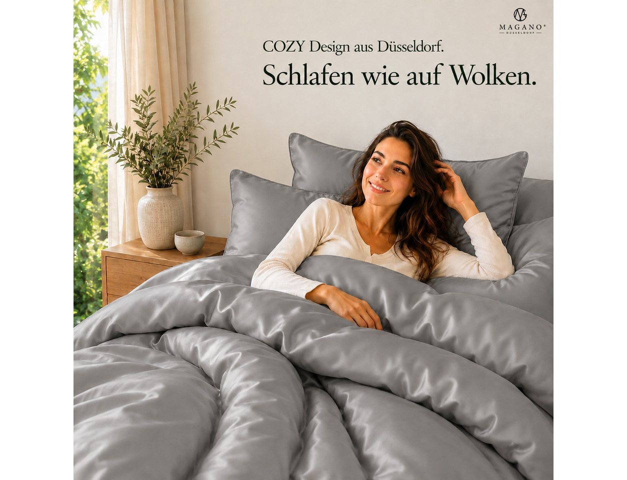 MAGANO Kissenbezug, Luxus 100% TENCEL ™ Lyocell, 400 TC Fadendichte, Hypoallergen, Thermoregulierend – Bild 2 von 5