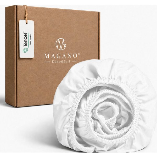 MAGANO Spannbettlaken, Luxus 100% TENCEL ™ Lyocell, Bettlaken, Gummizug: rundum, 400 TC Fadendichte, Hypoallergen, Thermoregulierend