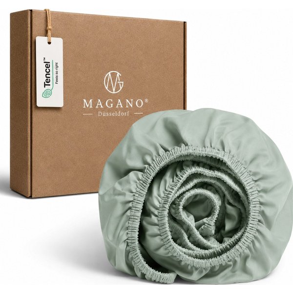 MAGANO Spannbettlaken, Luxus 100% TENCEL ™ Lyocell, Bettlaken, Gummizug: rundum, 400 TC Fadendichte, Hypoallergen, Thermoregulierend