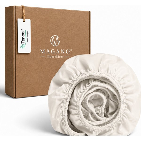 MAGANO Spannbettlaken, Luxus 100% TENCEL ™ Lyocell, Bettlaken, Gummizug: rundum, 400 TC Fadendichte, Hypoallergen, Thermoregulierend