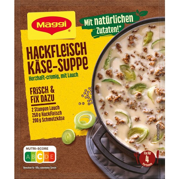 MAGGI Fertiggericht, Maggi Fix Hackfleisch Käse Suppe mit