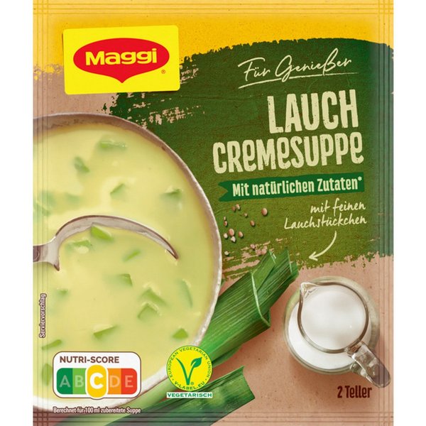 MAGGI Fertiggericht, Maggi für Genießer Lauch Creme Suppe mit natürlichen Zutaten 51g