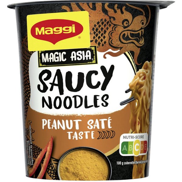 MAGGI Fertiggericht, Maggi 5 Minuten Terrine Peanut Saté Taste XL Cup Packung 75g