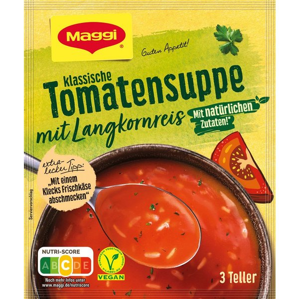 MAGGI Fertiggericht, Maggi Tomatensuppe mit Langkornreis