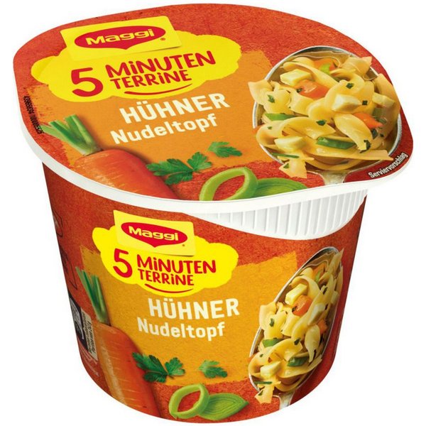 MAGGI Fertiggericht, Maggi 5 Minuten Terrine Hühner Nudeltopf würziger Geschmack 41g