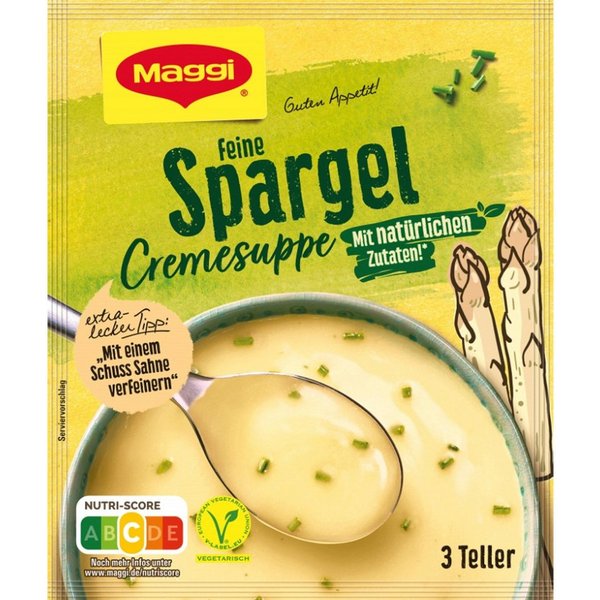 MAGGI Fertiggericht, Maggi Guten Appetit Spargel Cremesuppe mit natürlichen Zutaten 60g
