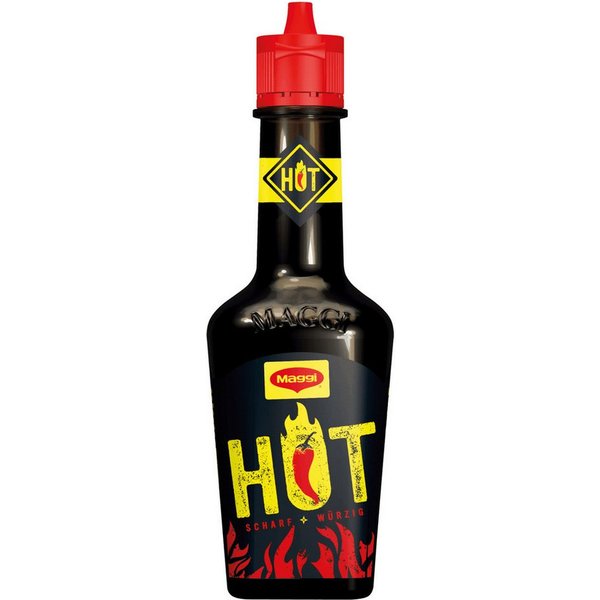 MAGGI Gewürz, Maggi Würze Hot Tischflasche für Suppen Salate und und Soßen 100g