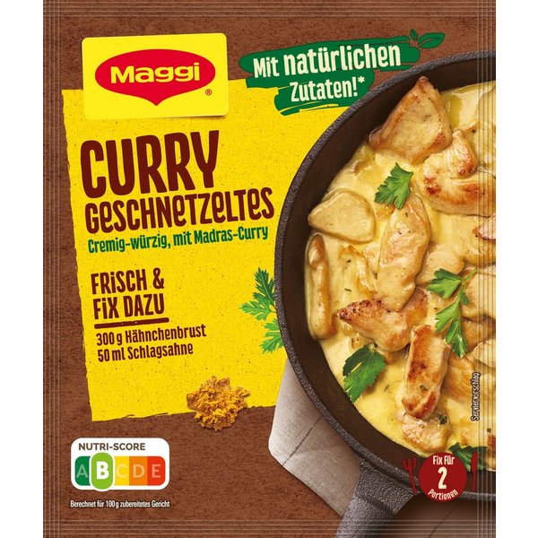 MAGGI Saucen, Maggi Fix Frisch Curry Geschnetzeltes Wuerzmix herzhaft lecker 41 g