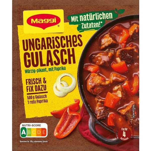MAGGI Saucen, Maggi Fix ungarisches Gulasch Wuerzmix herzhaft lecker klassisch 56 g