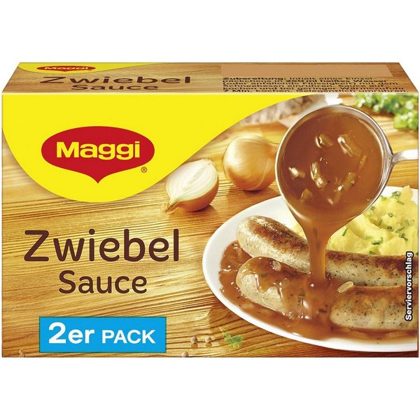 MAGGI Saucen, Maggi Zwiebel Sauce perfekt zu Steak und Bratwurst 2er für 2x 250ml