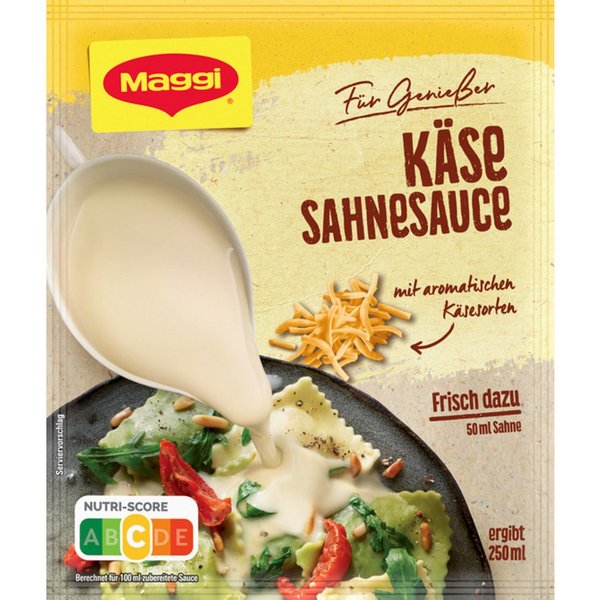 MAGGI Saucen, Maggi Für Genießer Käse Sahne Sauce mit aromatischen Käsesorten 35g