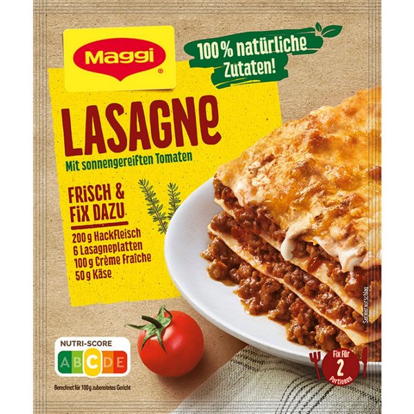 MAGGI Saucen, Maggi Fix für Lasagne würzig tomatig natürliche Zutaten 30 g