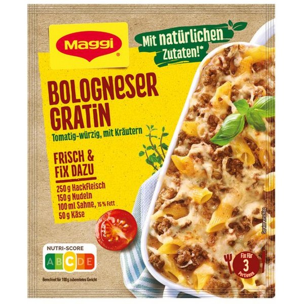 MAGGI Saucen, Maggi Fix für Bologneser Gratin fein würzig für leckere Aufläufe 35g