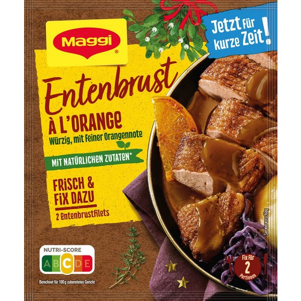 MAGGI Saucen, Maggi Fix Entenbrust a l Orange fruchtig fein abgeschmeckt 36g