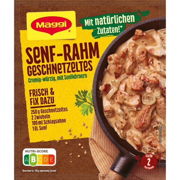 MAGGI Saucen, Maggi Fix für Senf Rahm Geschnetzeltes cremig und würzig 29g